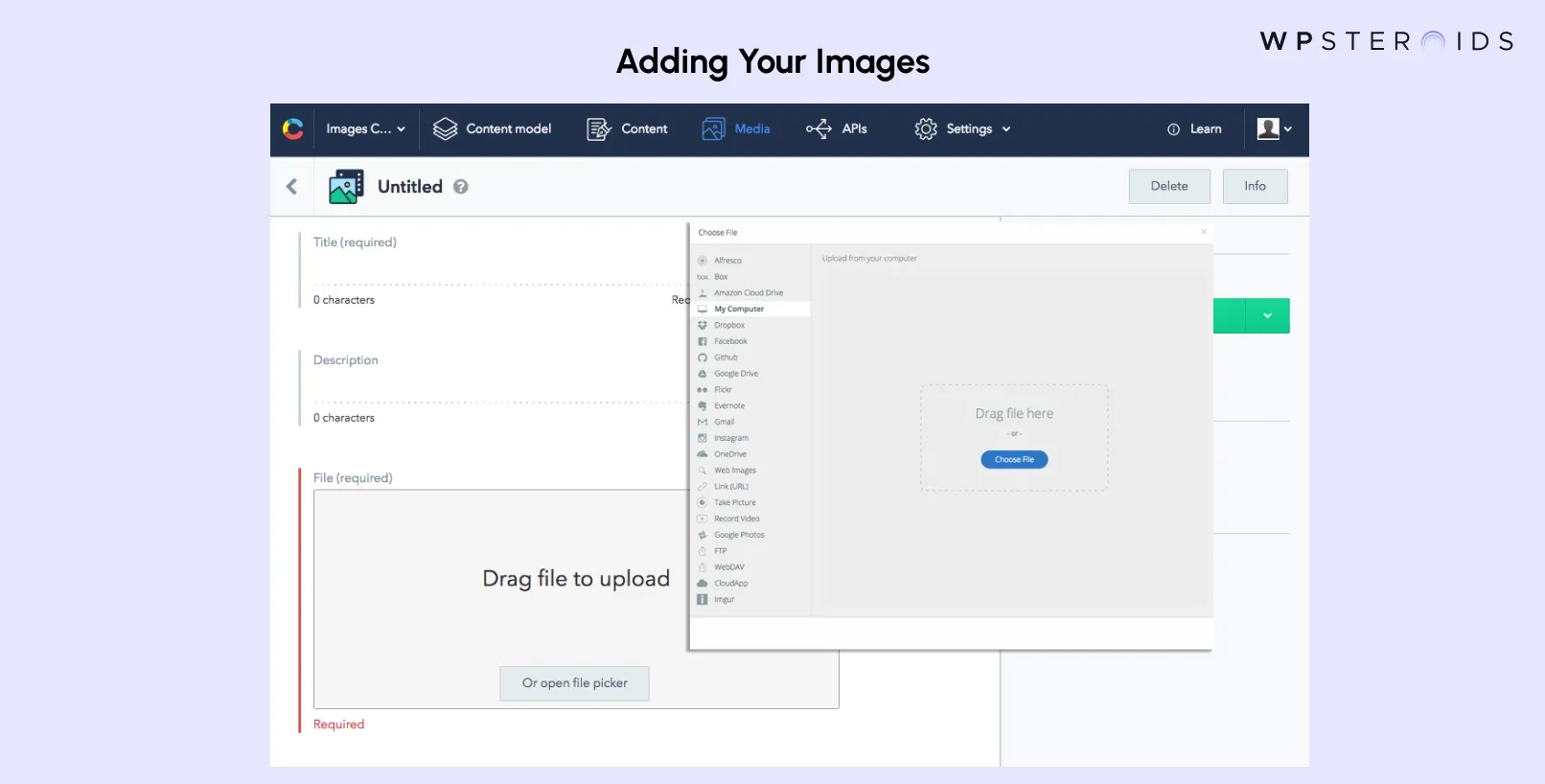 Image: Adding your Iimages