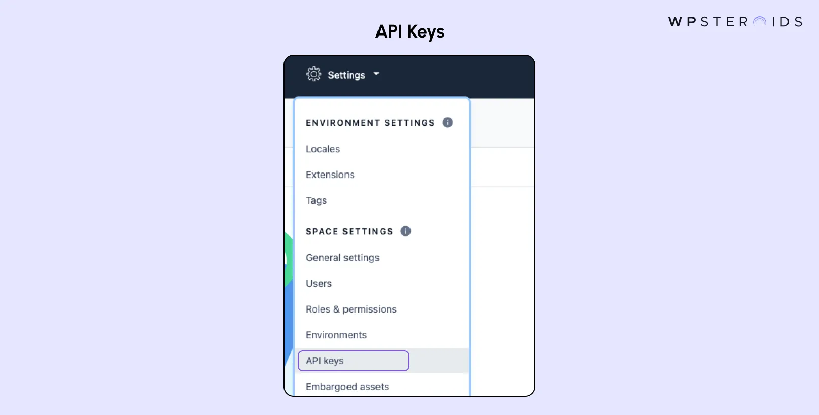 Image: API Keys in Contentful's Developer Portal