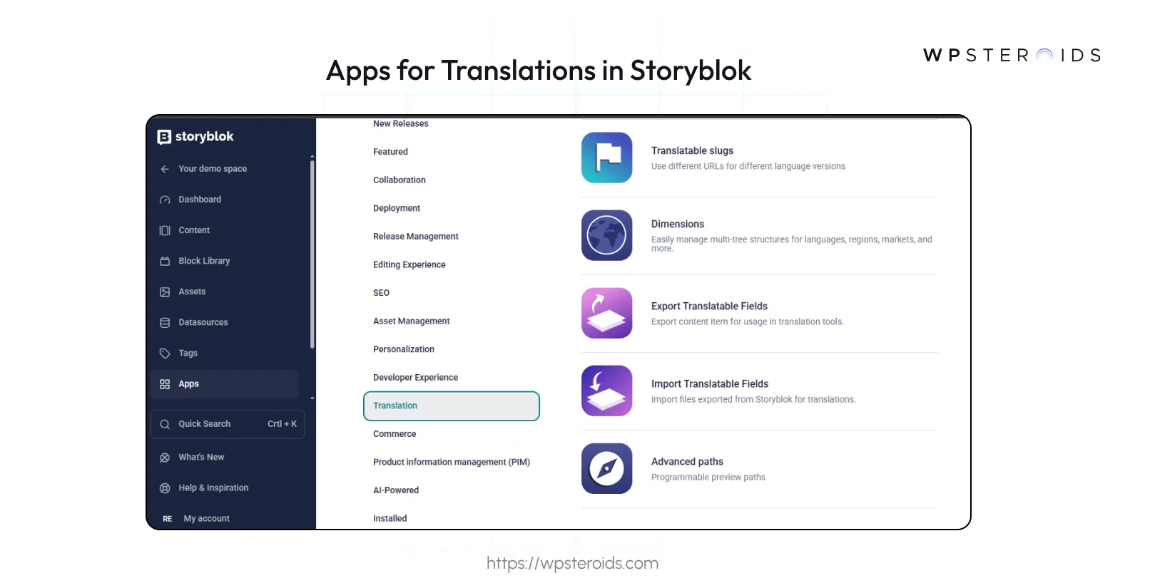 Image: Apps for Translations in Storyblok