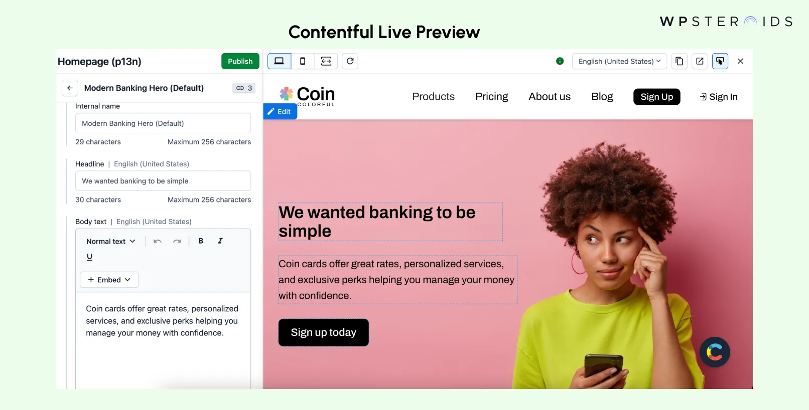 Image: Contentful CMS Live Preview