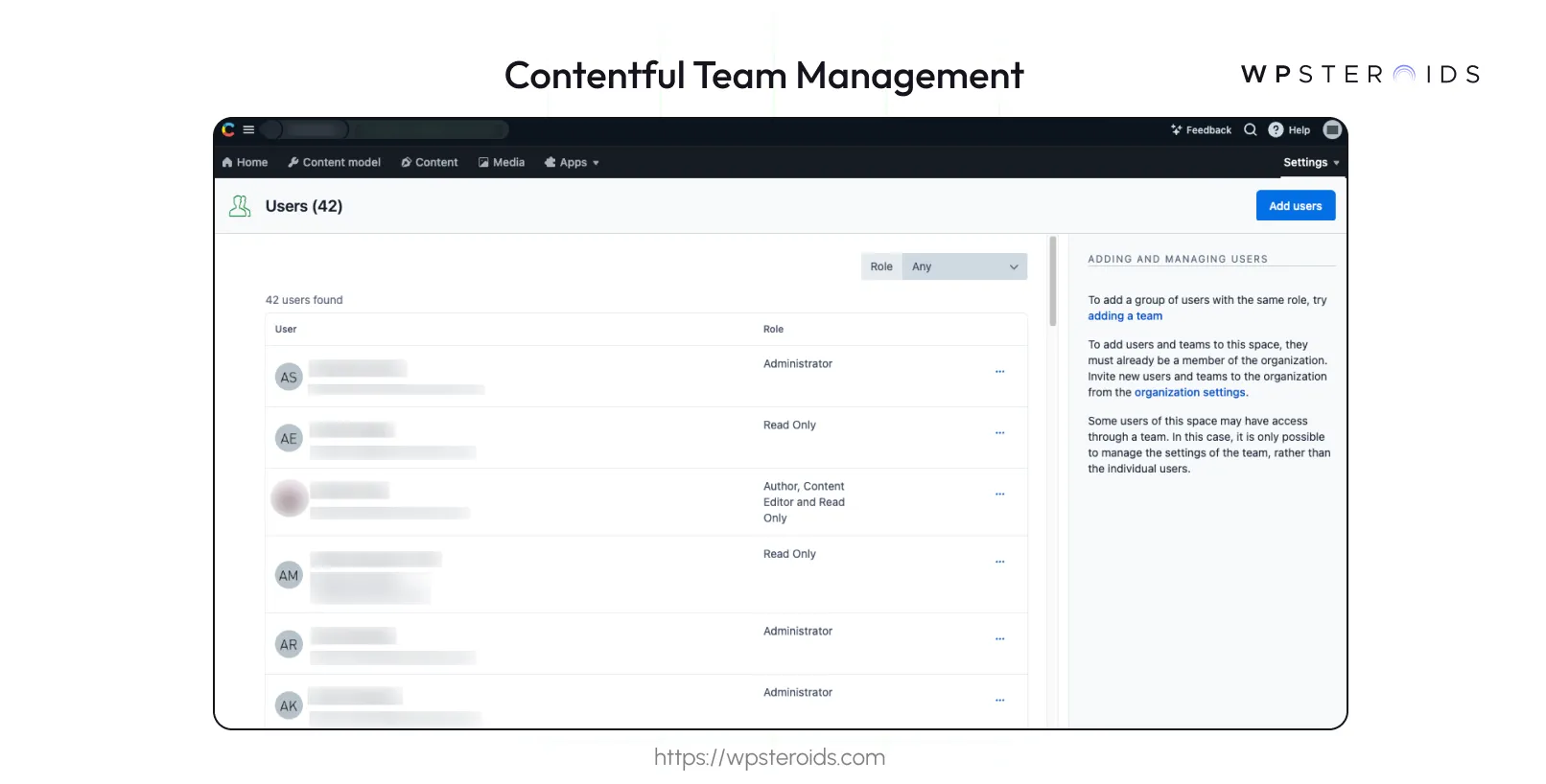 Image: Contentful Team Management