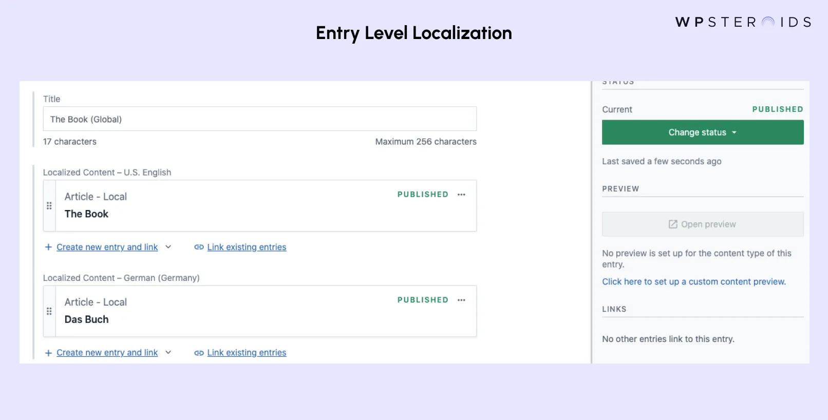 Image: Entry level Localization in Contentful CMS
