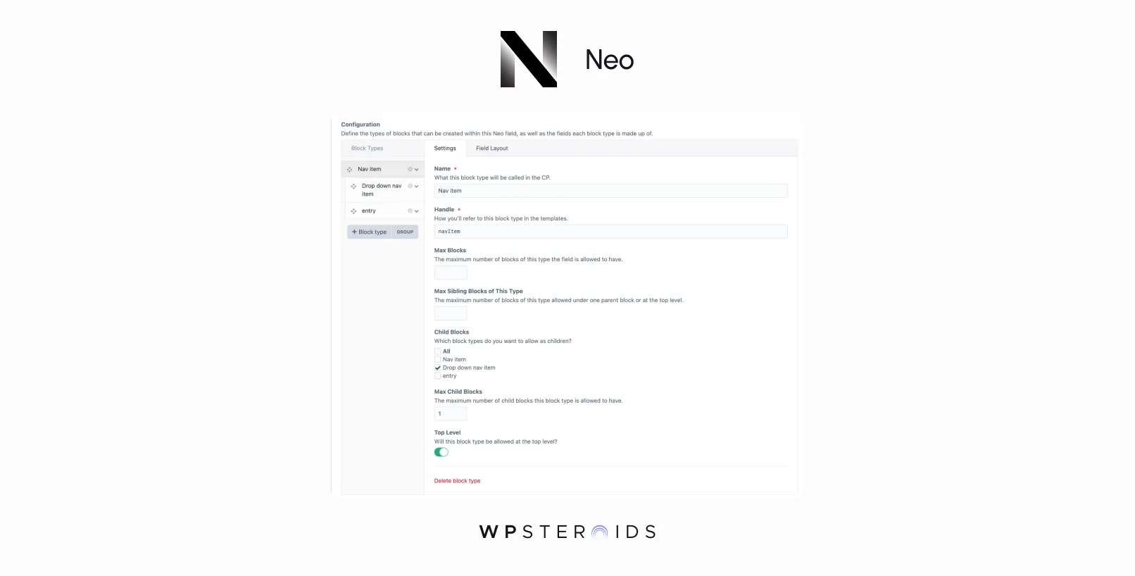 Image: Neo plugin in Craft CMS
