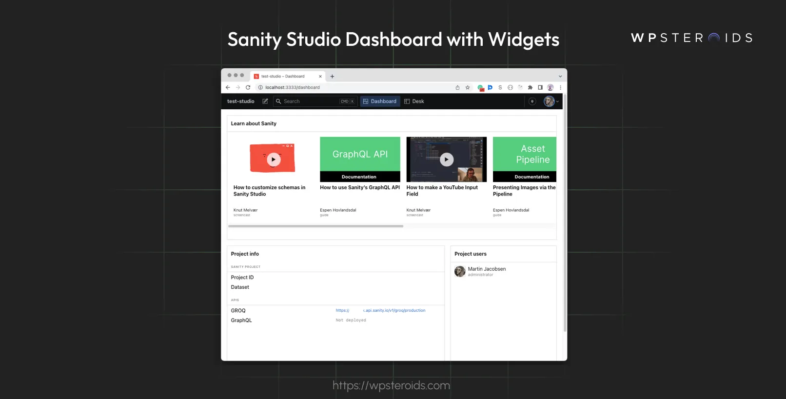 Image: Sanity Studio Dashboard with Widgets