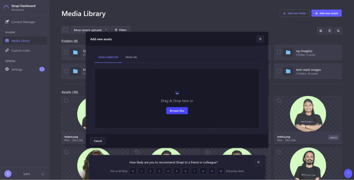 Image: Add new asset in Strapi CMS