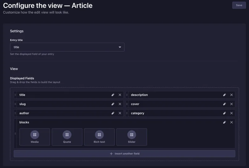 Image: Configure edit view in Strapi