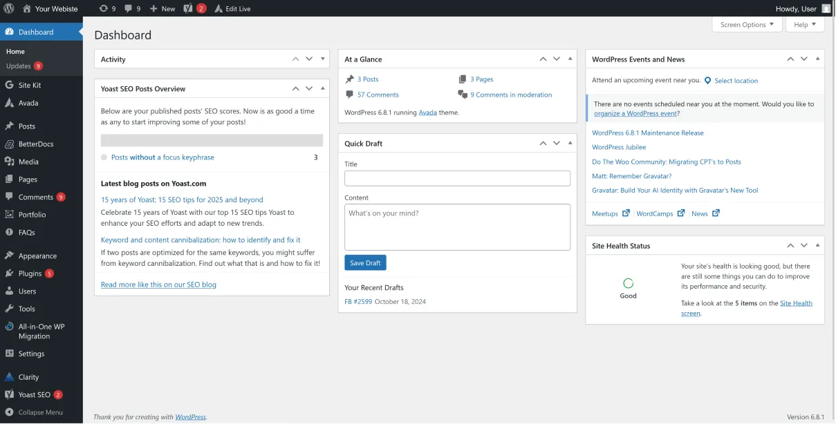 Image: WordPress Dashboard