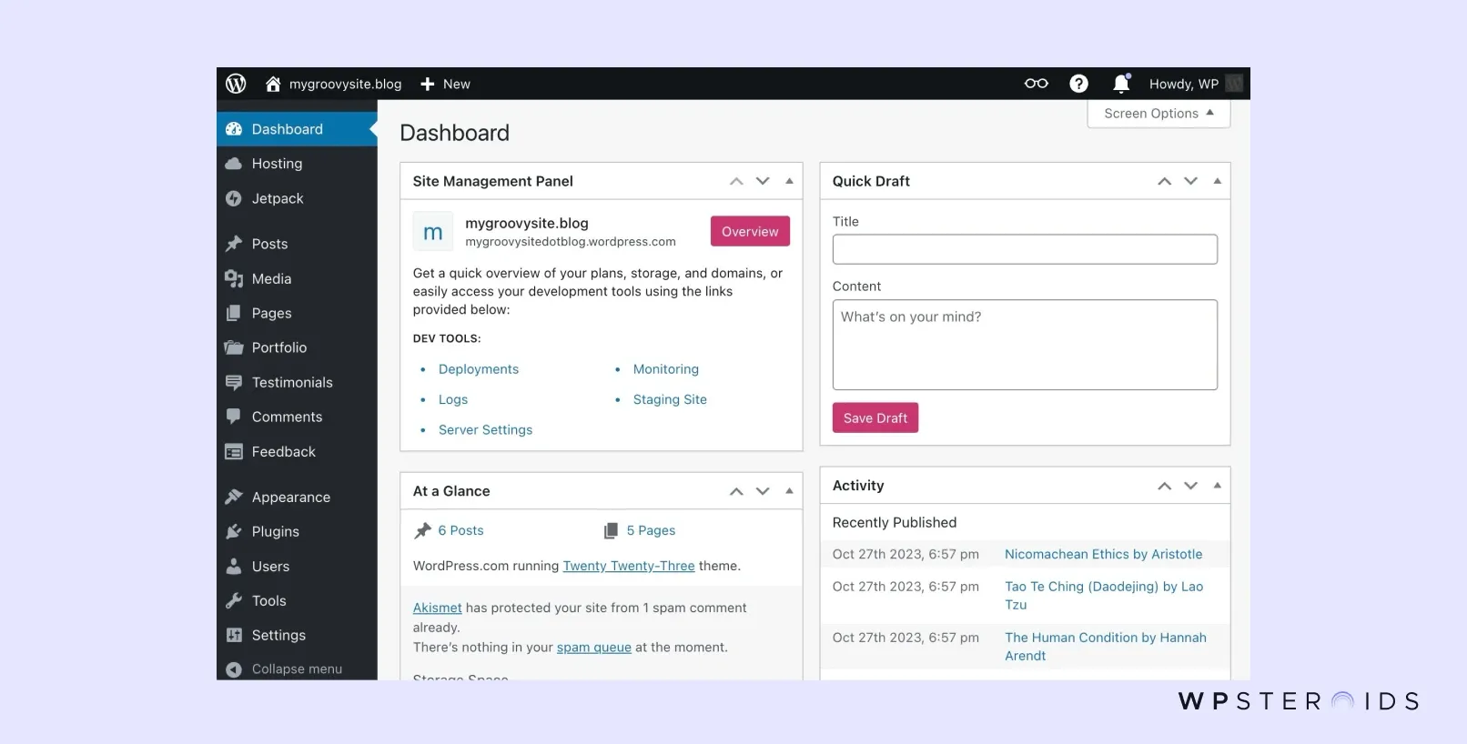 Image: WordPress CMS - Dashboard